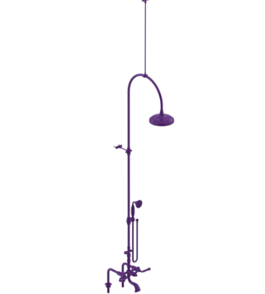 Rubinet 2DRVL Deck Mount Tub Shower With Hand Held Shower