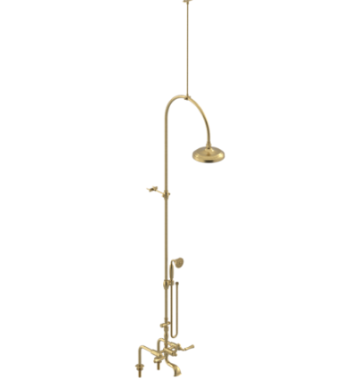 Rubinet 2DRVL Deck Mount Tub Shower With Hand Held Shower