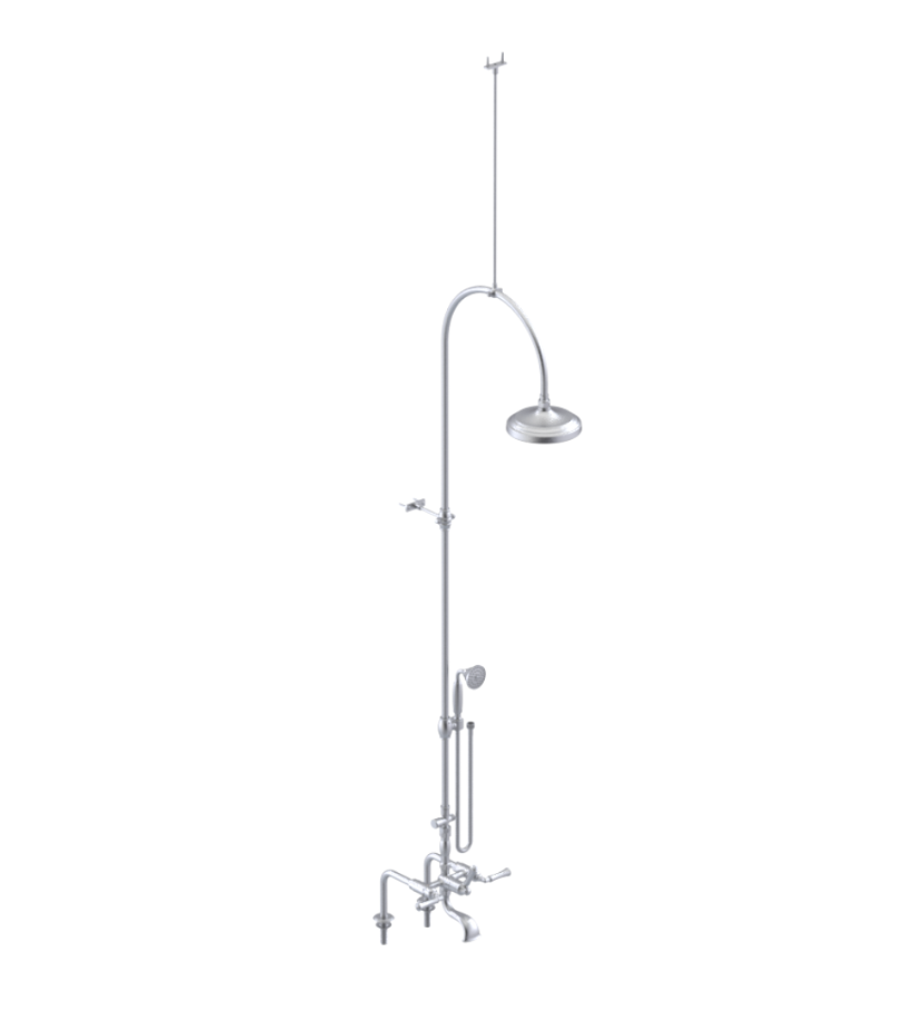 Rubinet 2DRVL Deck Mount Tub Shower With Hand Held Shower