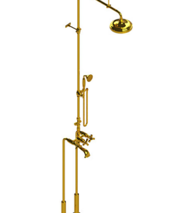 Rubinet 2FHXC Deck Mount Tub Shower With Hand Held Shower