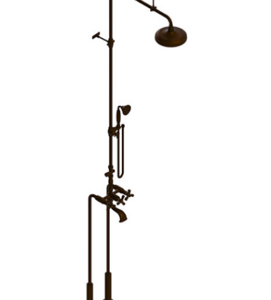 Rubinet 2FHXC Deck Mount Tub Shower With Hand Held Shower