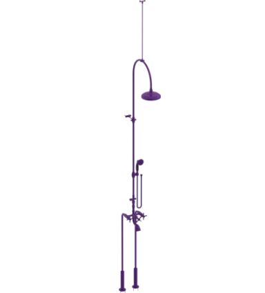 Rubinet 2FRVC Floor Mount Tub Shower With Hand Held Shower