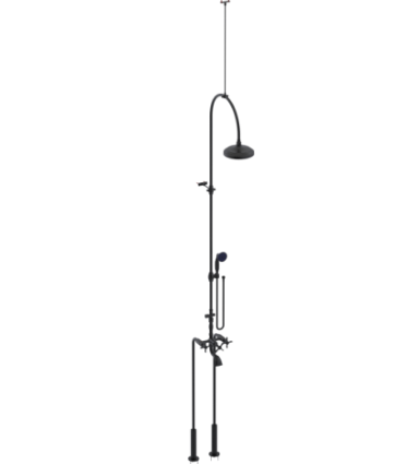 Rubinet 2FRVC Floor Mount Tub Shower With Hand Held Shower