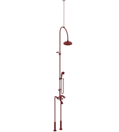 Rubinet 2FRVC Floor Mount Tub Shower With Hand Held Shower