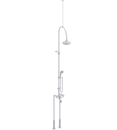 Rubinet 2FRVC Floor Mount Tub Shower With Hand Held Shower