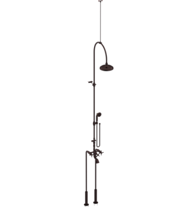 Rubinet 2FRVC Floor Mount Tub Shower With Hand Held Shower