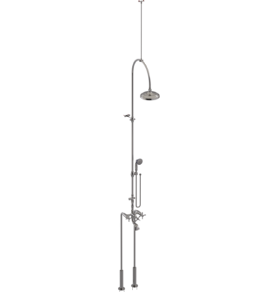 Rubinet 2FRVC Floor Mount Tub Shower With Hand Held Shower