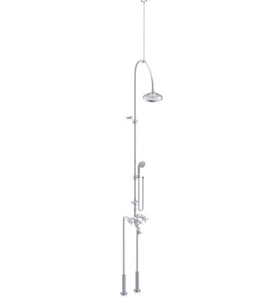 Rubinet 2FRVC Floor Mount Tub Shower With Hand Held Shower