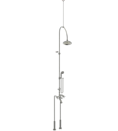 Rubinet 2FRVC Floor Mount Tub Shower With Hand Held Shower