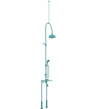 Rubinet 2FRVL Floor Mount Tub Shower With Hand Held Shower