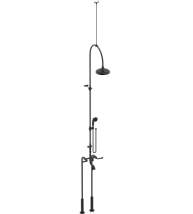 Rubinet 2FRVL Floor Mount Tub Shower With Hand Held Shower