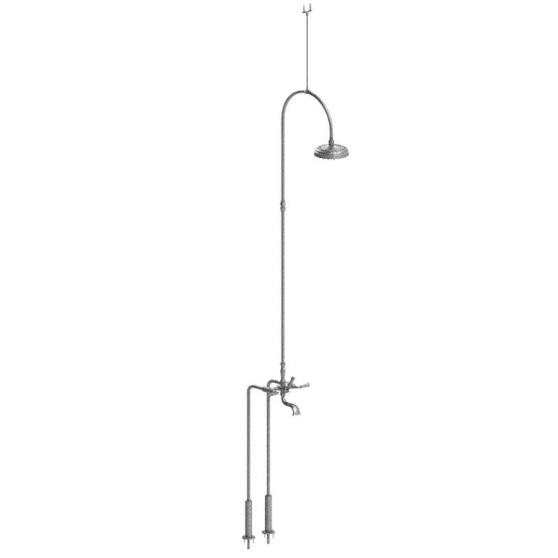 Rubinet 2FRVL Floor Mount Tub Shower With Hand Held Shower