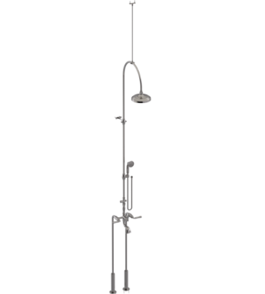 Rubinet 2FRVL Floor Mount Tub Shower With Hand Held Shower