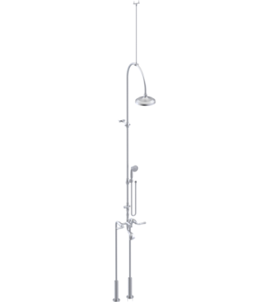Rubinet 2FRVL Floor Mount Tub Shower With Hand Held Shower