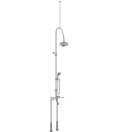 Rubinet 2FRVL Floor Mount Tub Shower With Hand Held Shower