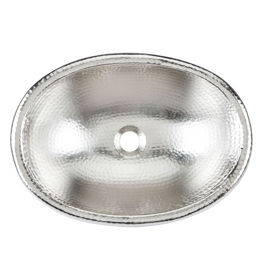 Thompson Traders 2OBC-BRN Rennovations Bath Brushed Nickel Matisse Oval Handcrafted Hammered Nickel Lifetime Finish