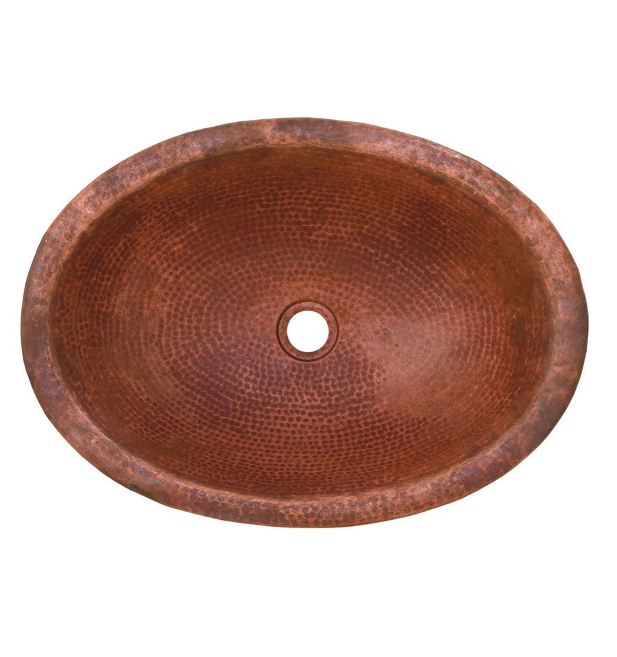 Thompson Traders 2OP Rennovations Bath Fired Copper Matisse Oval Handcrafted Copper Fired Copper