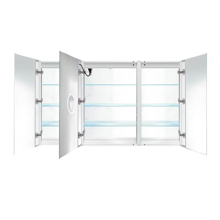 Krugg SVANGE6036DLLR 60x36 LED Medicine Cabinet Dimmer/Defog Makeup Mirror and USB Light Left