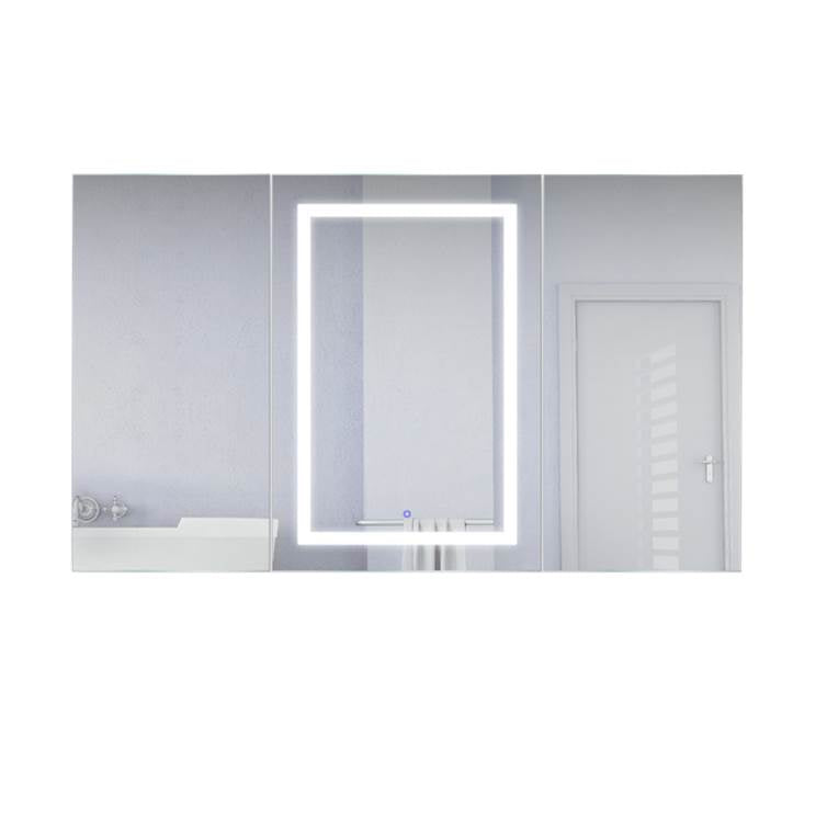 Krugg SVANGE6036LLR Double LED Medicine Cabinet 60X36 With Dimmer and Defogger