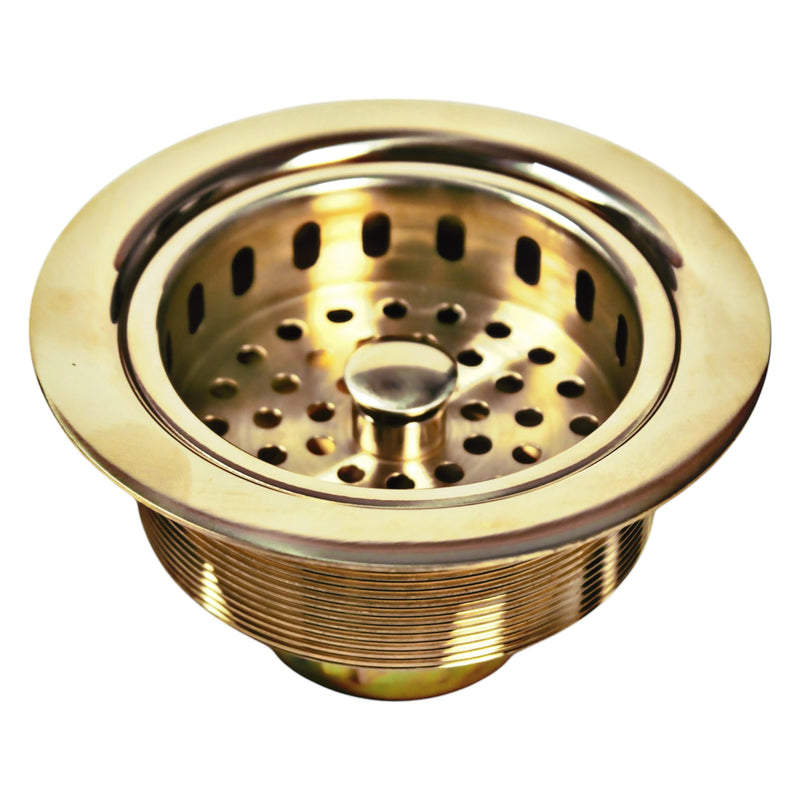 Nantucket Sinks 3.5 KDULB Unlacqured Brass 3.5 Inch Kitchen Drain