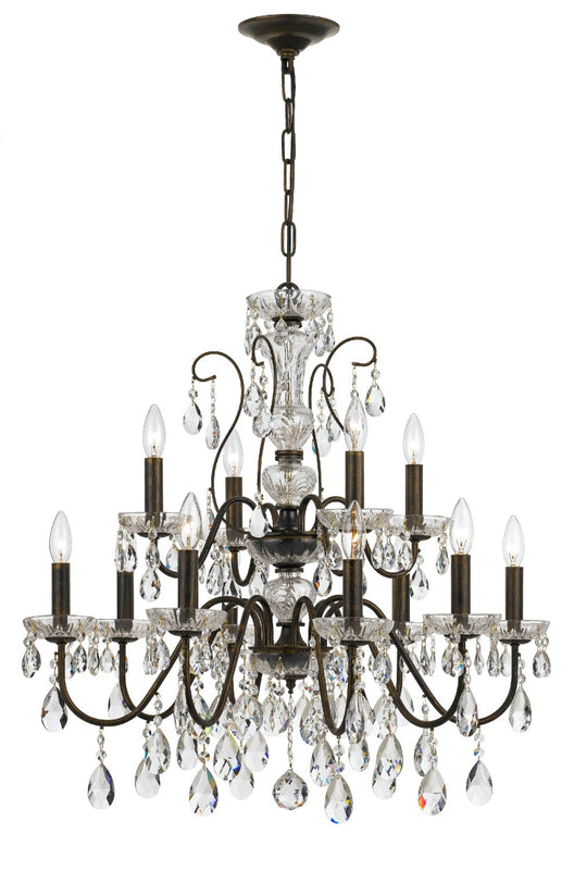 Crystorama 3029-EB-CL-MWP Butler 12 Light Hand Cut Crystal Chandelier - English Bronze