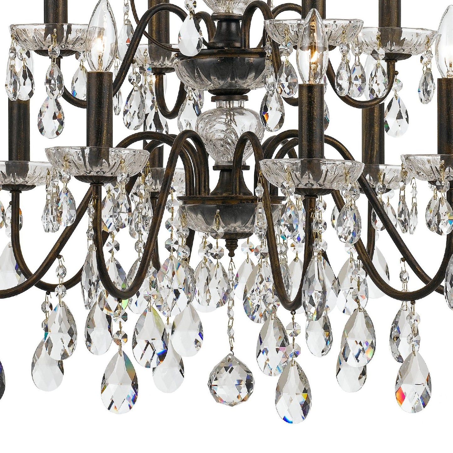 Crystorama 3029-EB-CL-MWP Butler 12 Light Hand Cut Crystal Chandelier - English Bronze
