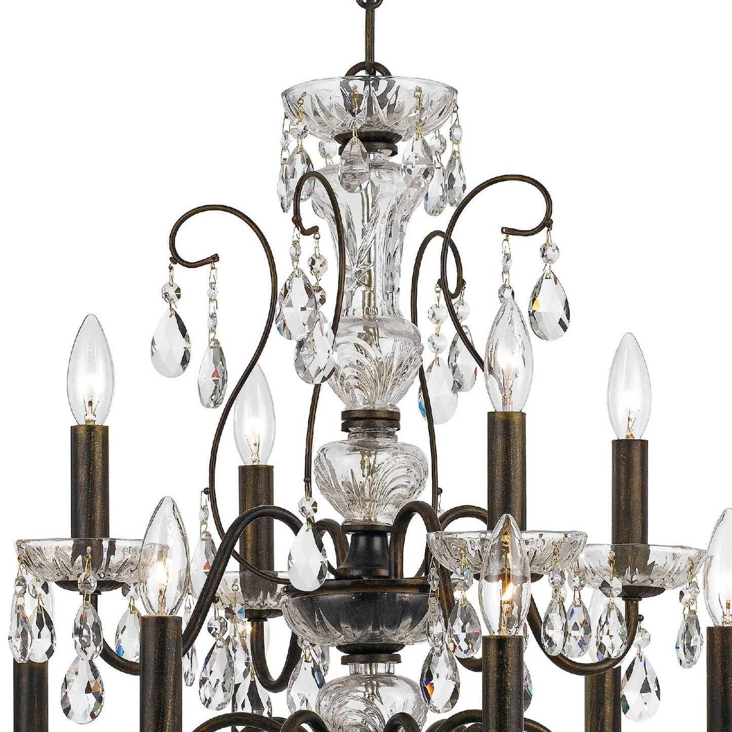 Crystorama 3029-EB-CL-MWP Butler 12 Light Hand Cut Crystal Chandelier - English Bronze