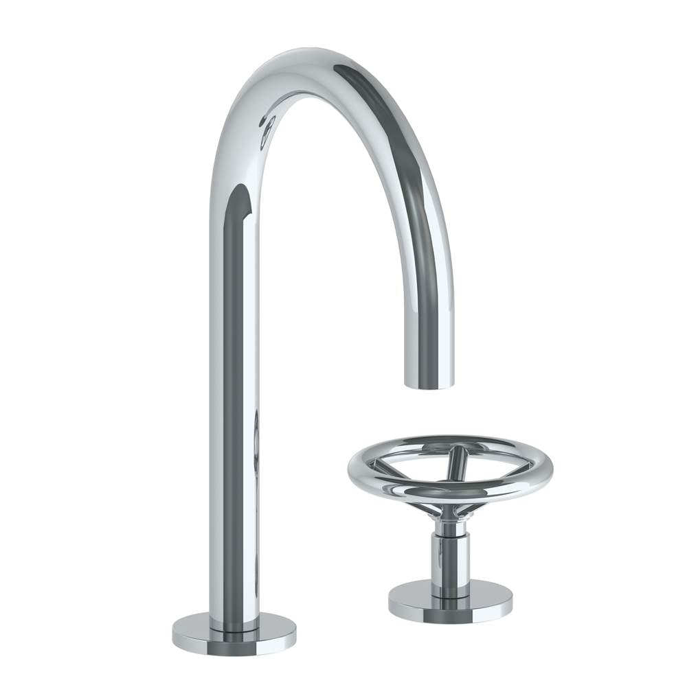 Watermark 31-1.3G-BK Brooklyn Deck Mounted 2 Hole Extended Gooseneck Lavatory Set