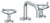 Watermark 31-2-BKA1 Brooklyn Deck Mounted 3 Hole Square Lavatory Set