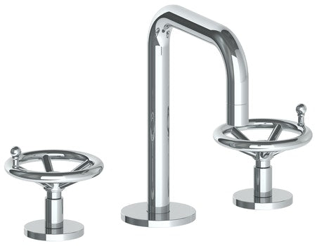 Watermark 31-2.1-BKA1 Brooklyn Deck Mounted 3 Hole Square Extended Spout Lavatory Set