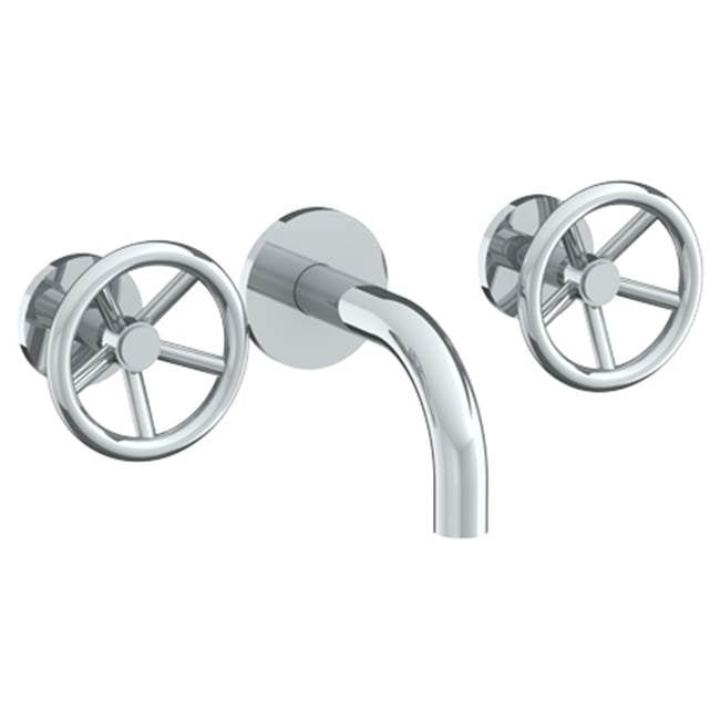 Watermark 31-2.2S-BK Brooklyn Wall Mounted 3 Hole Lavatory Set With 6" Spout