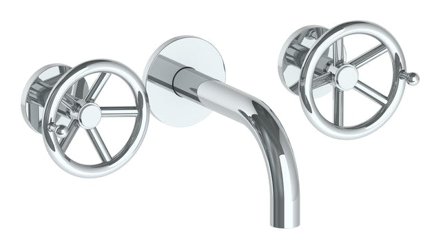 Watermark 31-2.2S-BKA1 Brooklyn Wall Mounted 3 Hole Lavatory Set With 6" Spout