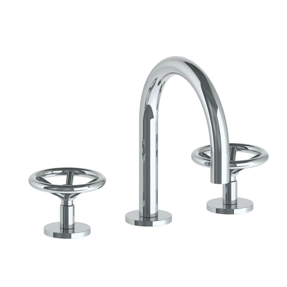 Watermark 31-2GS-BK Brooklyn Deck Mounted 3 Hole Gooseneck Lavatory Set