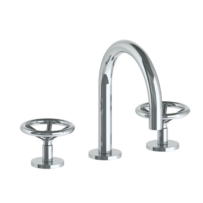 Watermark 31-2GS-BK Brooklyn Deck Mounted 3 Hole Gooseneck Lavatory Set
