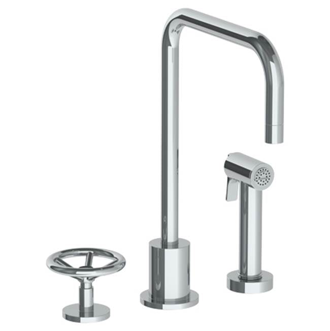 Watermark 31-7.1.3A-BK Brooklyn Deck Mounted 3 Hole Kitchen Set - Includes Side Spray