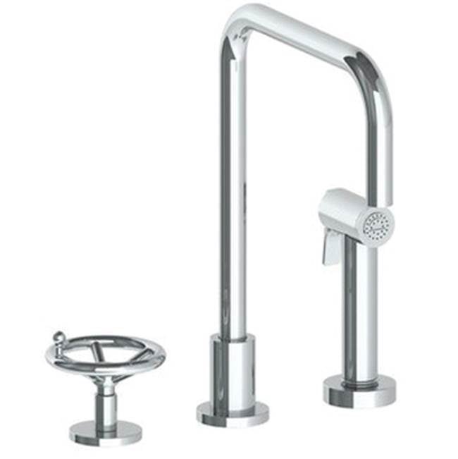 Watermark 31-7.1.3A-BKA1 Brooklyn Deck Mounted 3 Hole Kitchen Set - Includes Side Spray