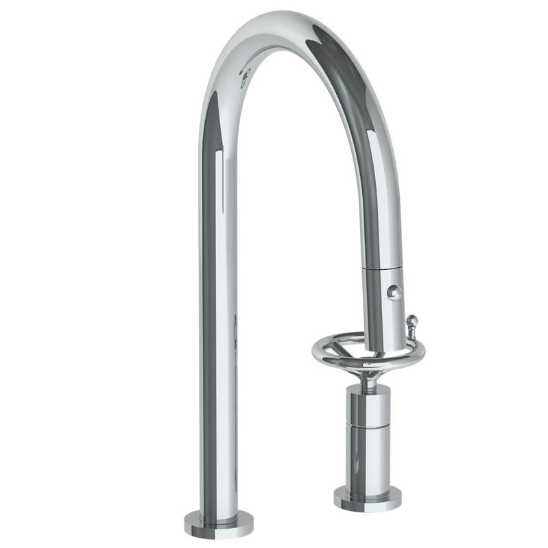 Watermark 31-7.1.3PG2-BKA1V Deck Mounted 2 Hole Gooseneck Kitchen Faucet With Pull Down Spray - Parent