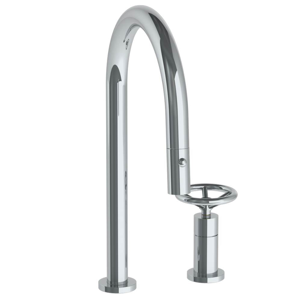 Watermark 31-7.1.3PG2-BKV Deck Mounted 2 Hole Gooseneck Kitchen Faucet With Pull Down Spray - Parent