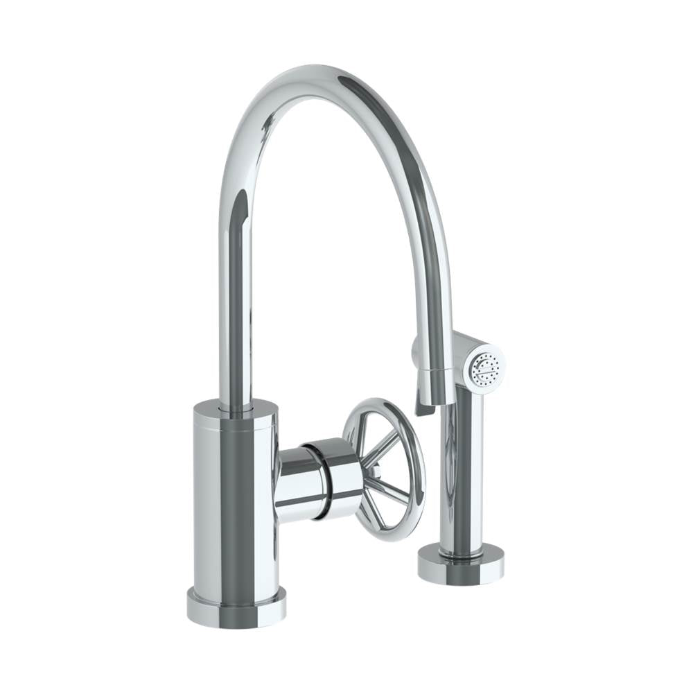 Watermark 31-7.4G-BK Deck Mounted 2 Hole Gooseneck Kitchen Set - Includes Side Spray - Parent