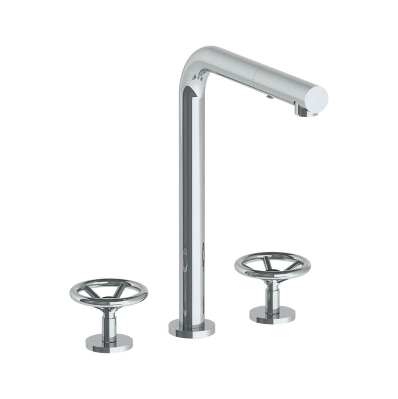 Watermark 31-7P1-BK Deck Mounted 3 Hole Square Top Kitchen Faucet With Pull Out Spray - Parent