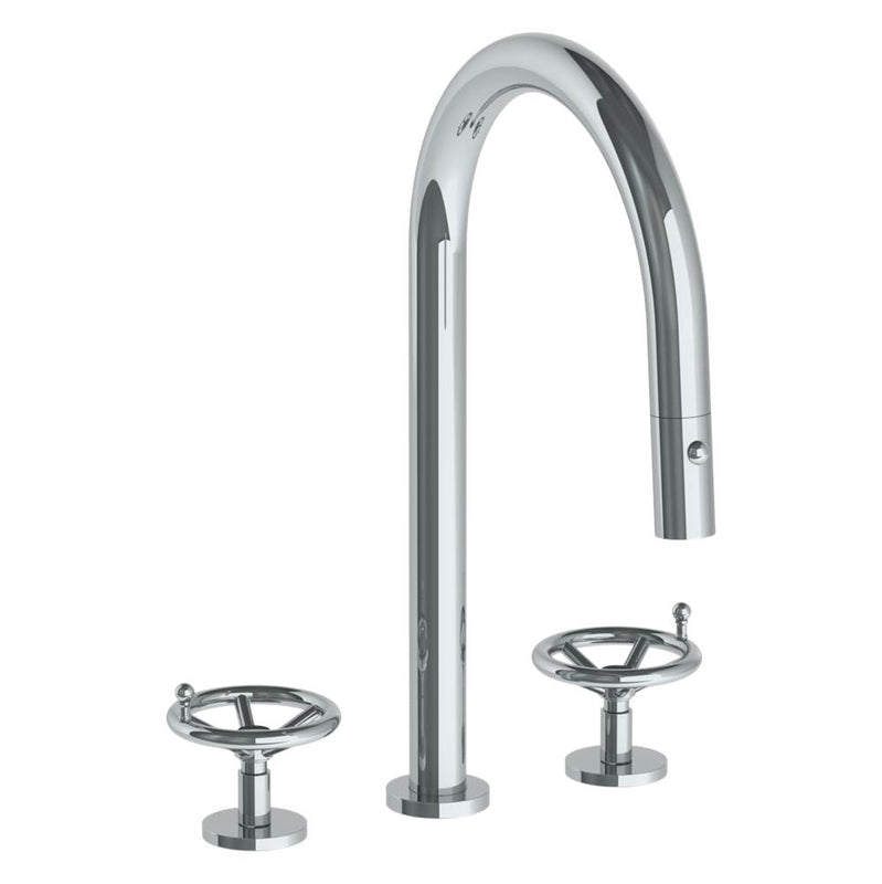 Watermark 31-7PG2-BKA1 Deck Mounted 3 Hole Gooseneck Kitchen Faucet With Pull Down Spray - Parent