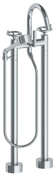 Watermark 31-8.3V-BKA1 Brooklyn Floor Standing Gooseneck Bath Set With Volume Hand Shower