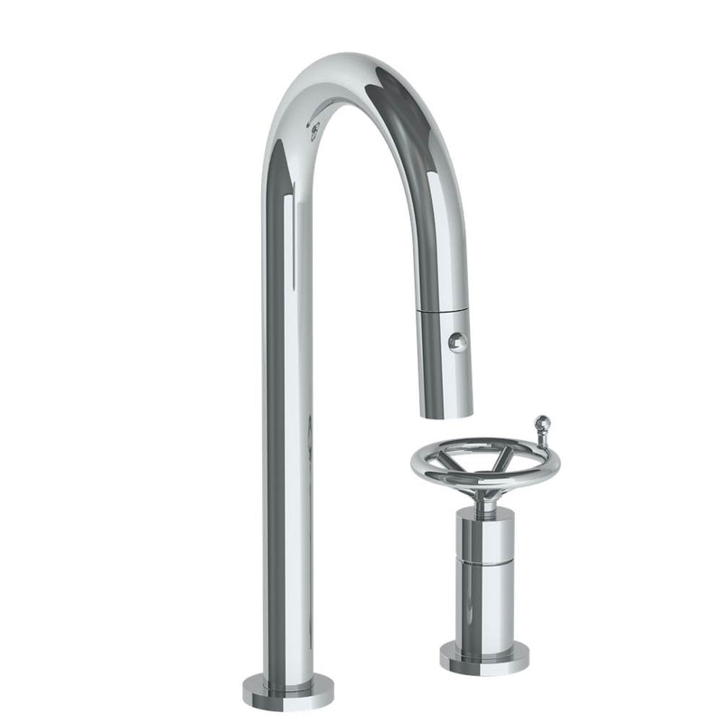 Watermark 31-9.1.3PG2-BKA1V Deck Mounted 2 Hole Gooseneck Prep Faucet With Pull Down Spray - Parent
