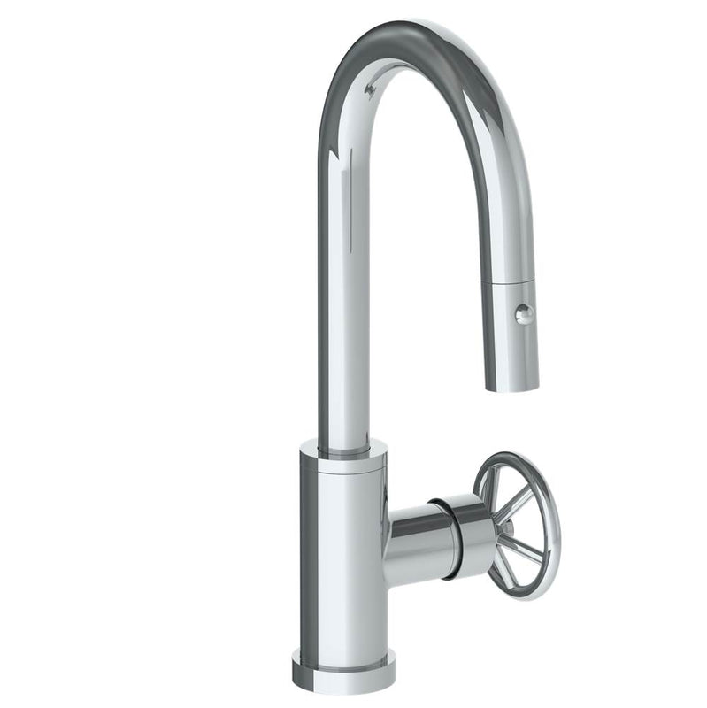 Watermark 31-9.3PG2-BK Deck Mounted 1 Hole Gooseneck Prep Faucet With Pull Down Spray - Parent