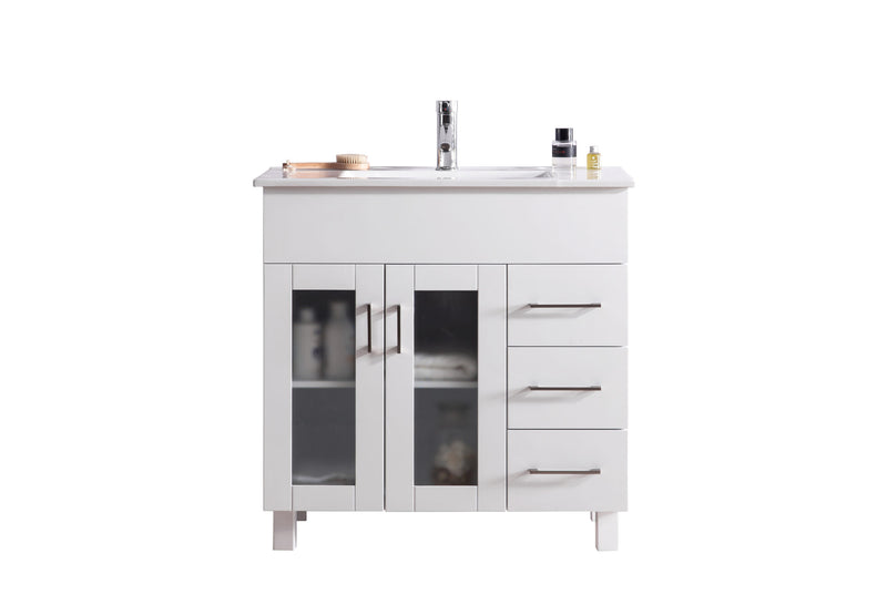 Laviva 31321529-36 Nova 36" Bathroom Vanity with White Ceramic Basin Countertop