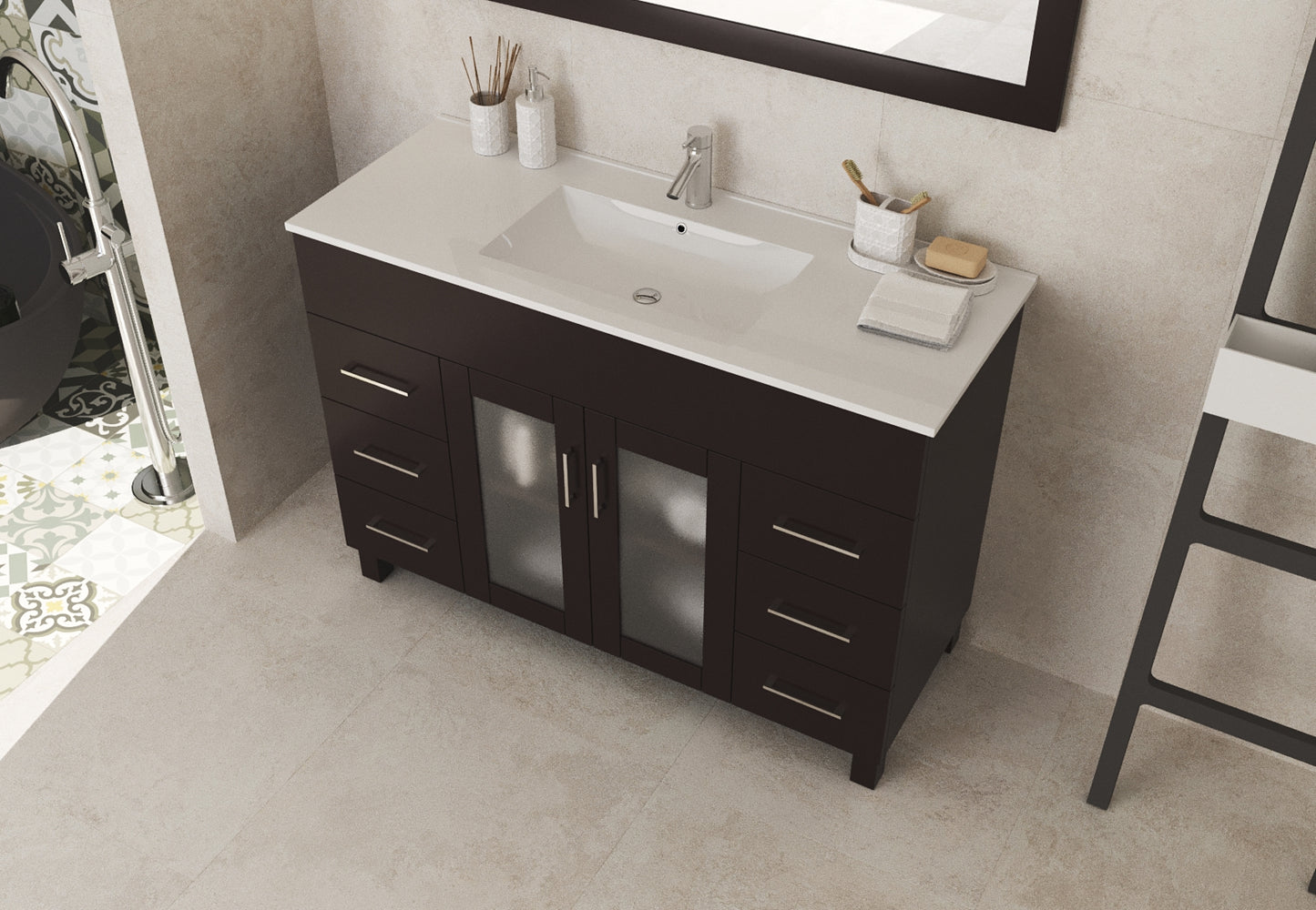 Laviva 31321529-48 Nova 48" Bathroom Vanity with White Ceramic Basin Countertop