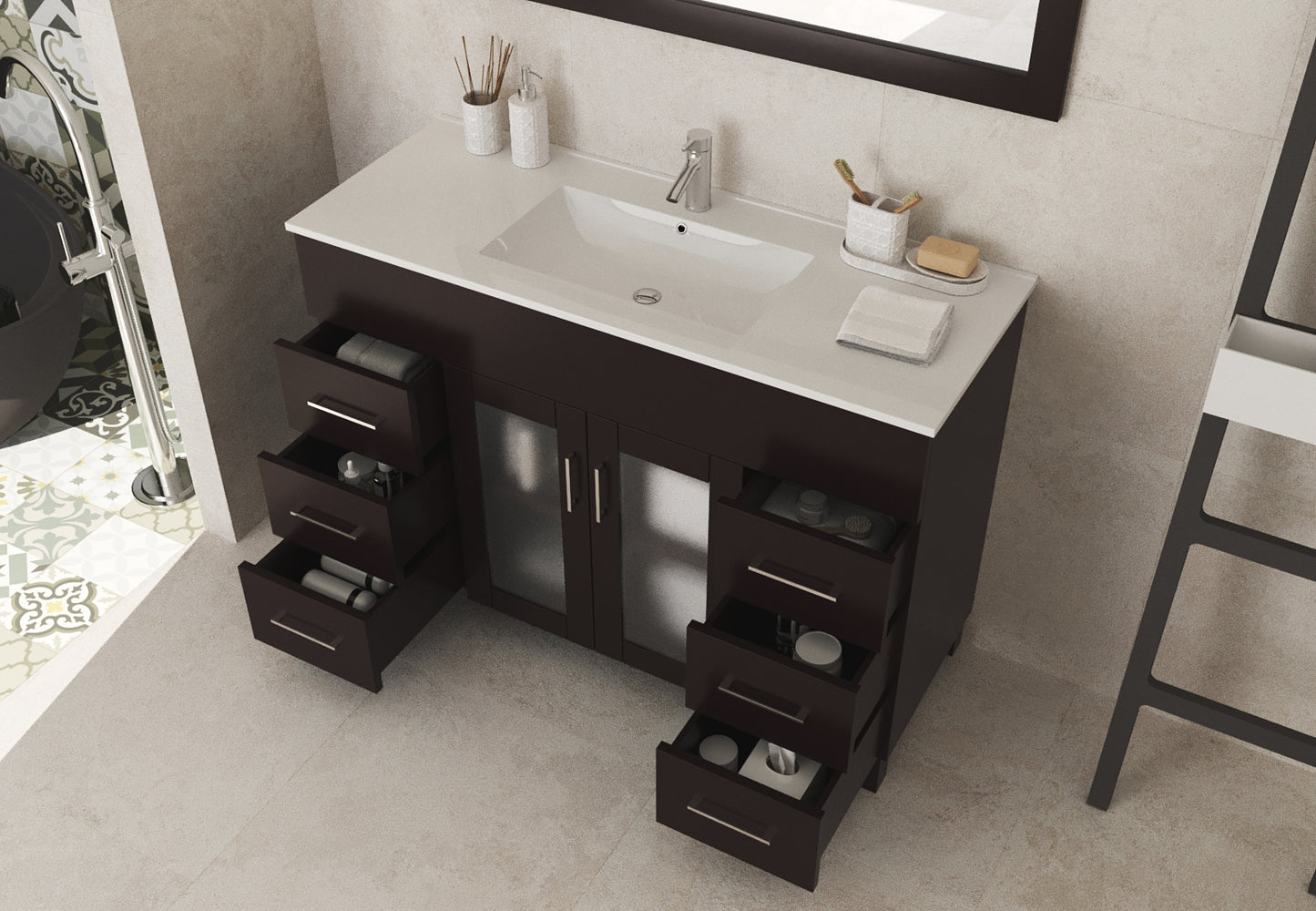 Laviva 31321529-48 Nova 48" Bathroom Vanity with White Ceramic Basin Countertop
