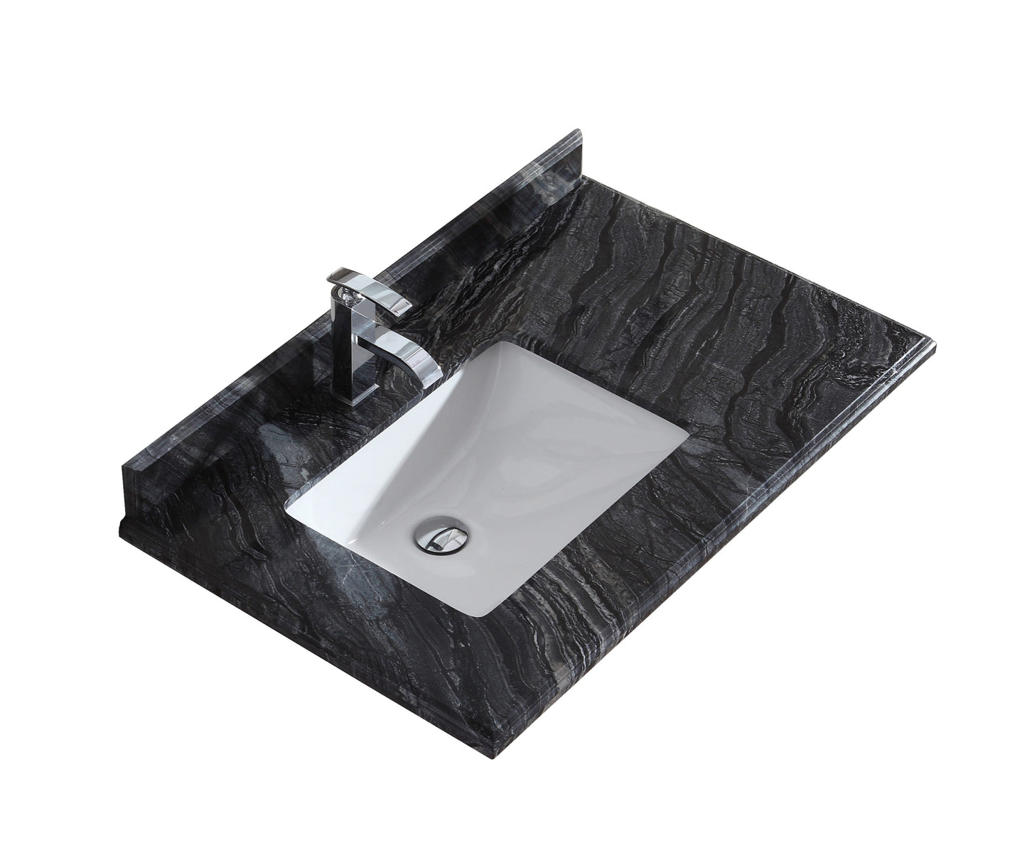 Laviva 313613-36 Odyssey 36" Single Hole Countertop with Left Offset Rectangular Ceramic Sink
