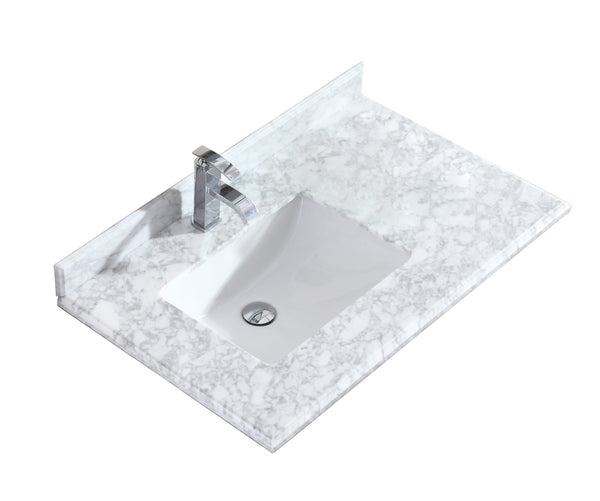 Laviva 313613-36 Odyssey 36" Single Hole Countertop with Left Offset Rectangular Ceramic Sink
