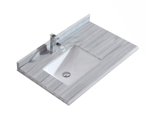 Laviva 313613-36 Odyssey 36" Single Hole Countertop with Left Offset Rectangular Ceramic Sink